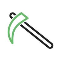 Scythe Line Green and Black Icon vector