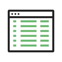 Piece of Code Line Green and Black Icon vector