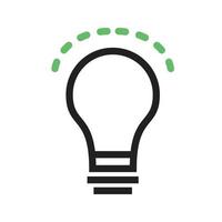 línea de idea innovadora icono verde y negro vector