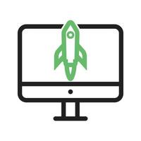 Ready to Launch Line Green and Black Icon vector