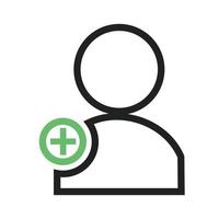 Create User Line Green and Black Icon vector