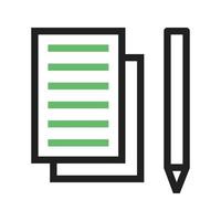 Taking Notes Line Green and Black Icon vector