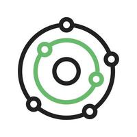 Atomic Structure I Line Green and Black Icon vector