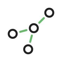 Molecular Structure I Line Green and Black Icon vector