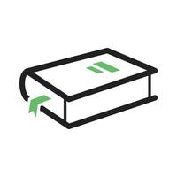 Diary Line Green and Black Icon vector