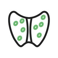 Thyroid Line Green and Black Icon vector