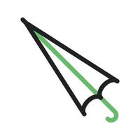 línea de paraguas icono verde y negro vector