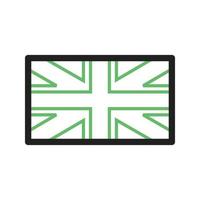 línea del reino unido icono verde y negro vector