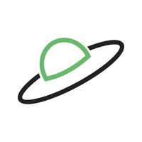sombrero iii línea icono verde y negro vector