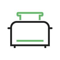 Toaster Line Green and Black Icon vector