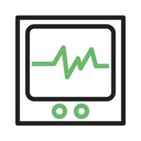 ECG Monitor Line Green and Black Icon vector