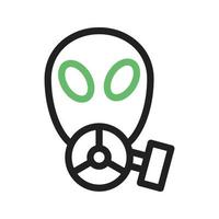 Oxygen Mask Line Green and Black Icon vector