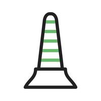 Cone Line Green and Black Icon vector