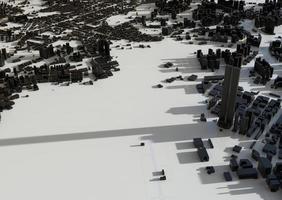 big city top view. illustration in casual graphic design. fragment hong kong 3d render photo