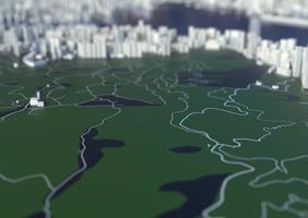 big city top view. illustration in casual graphic design. fragment hong kong 3d render photo