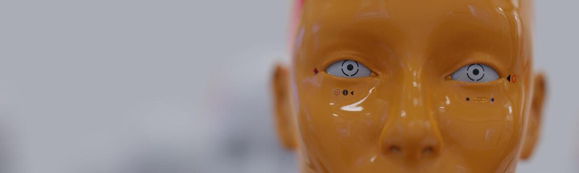 a group of robots standing in rows one robot from all has a clear difference photo