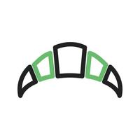 Crossiant II Line Green and Black Icon vector