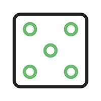 Dice II Line Green and Black Icon vector