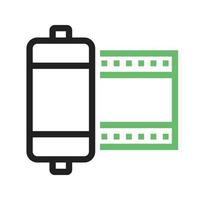 Camera Roll Line Green and Black Icon vector