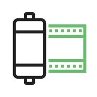 Camera Roll Line Green and Black Icon vector