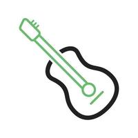 línea de guitarra icono verde y negro vector