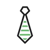línea de corbata icono verde y negro vector