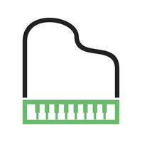 Grand Piano Line Green and Black Icon vector