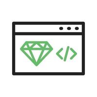 Clean Code Line Green and Black Icon vector