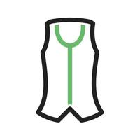 Vest Line Green and Black Icon vector