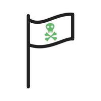 PIrate Flag I Line Green and Black Icon vector