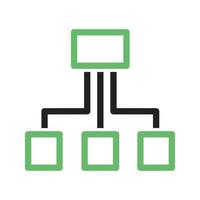 Network II Line Green and Black Icon vector