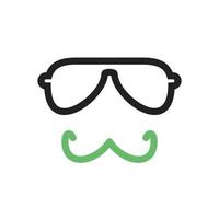 hipster hombre línea verde y negro icono vector