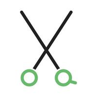 Scissors I Line Green and Black Icon vector