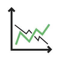 Frequency Graphs Line Green and Black Icon vector