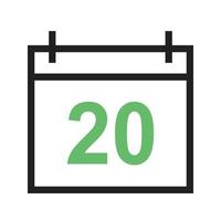 Marked Date Line Green and Black Icon vector