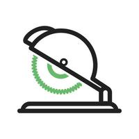 Electric Saw Line Green and Black Icon vector