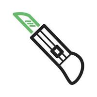 Paper Cutter Line Green and Black Icon vector