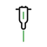 Driller Line Green and Black Icon vector