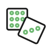 Dice I Line Green and Black Icon vector