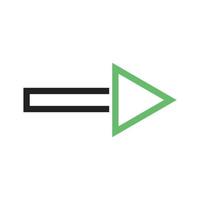 Right Arrow Line Green and Black Icon vector