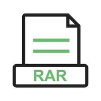 RAR Line Green and Black Icon vector