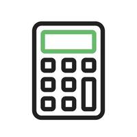 Calculator Line Green and Black Icon vector