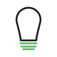 Electric Bulb Line Green and Black Icon vector