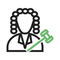 Judge I Line Green and Black Icon vector