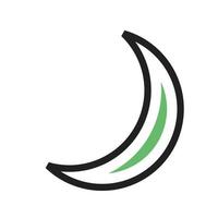 Crescent Line Green and Black Icon vector