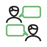 Chatting Line Green and Black Icon vector