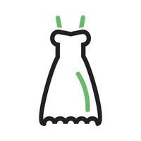 línea de vestido de novia icono verde y negro vector