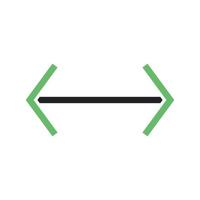 Left-Right Line Green and Black Icon vector