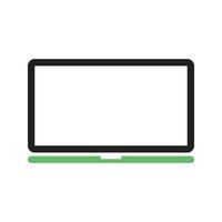 línea de laptop icono verde y negro vector