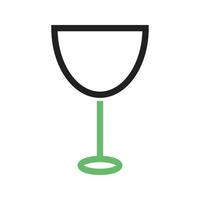 Wine Goblet Line Green and Black Icon vector